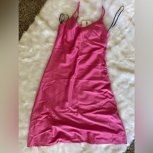 Hot pink silk sun dress